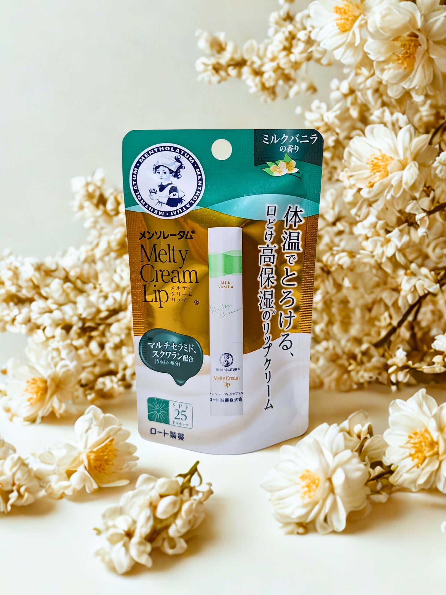 Rohto Melty Lip Cream - Milk Vanilla SPF 25+++ 2.4g